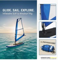 Sub-Board mit mit Segelset, Blau und Wei&szlig;
